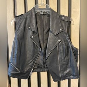 Pleather biker vest, size L
